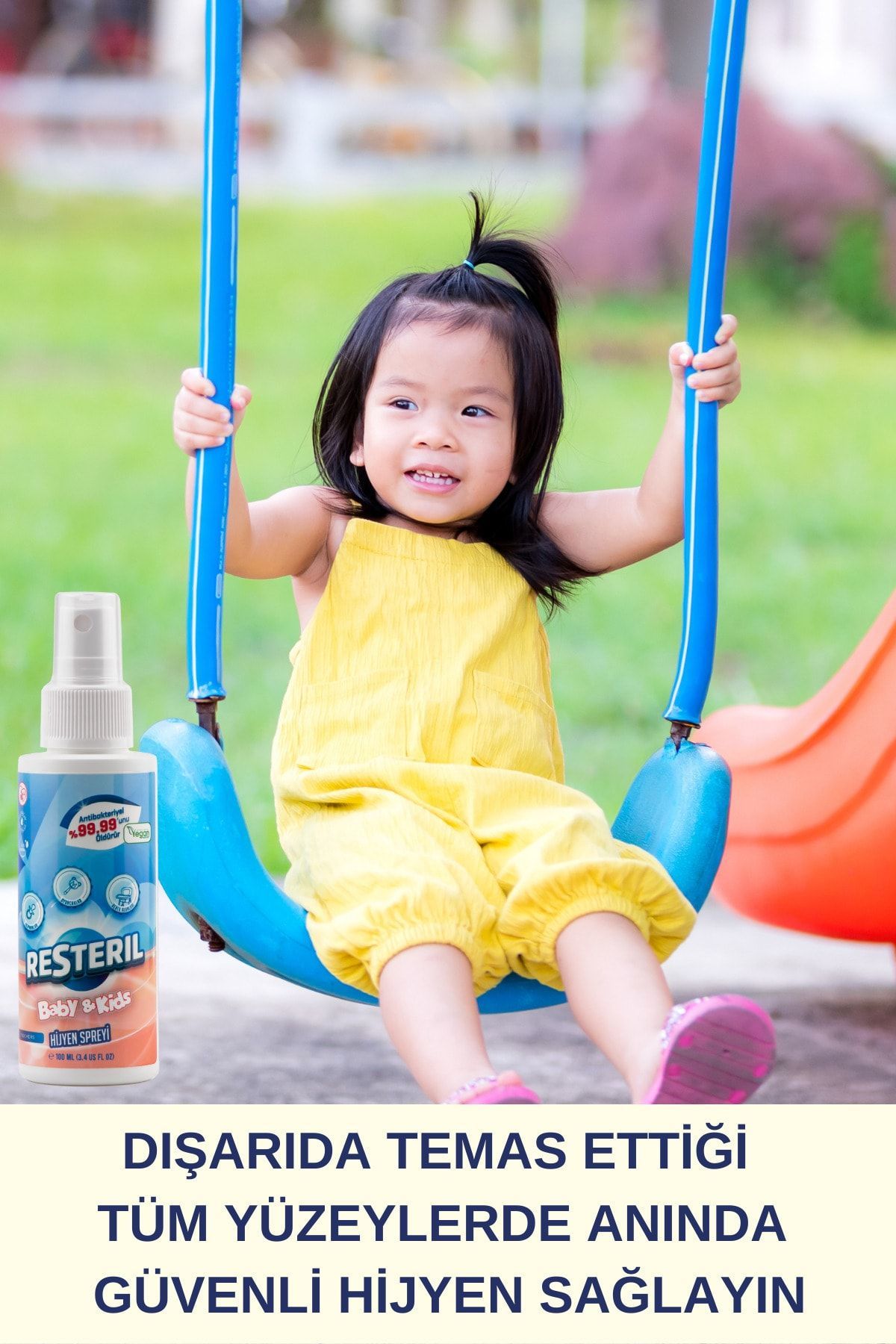 Resteril Baby & Kids Diş Kaşıyıcı Biberon Emzik Temizleyici Hassas Alkolsüz Dezenfektan Sprey 200 ml
