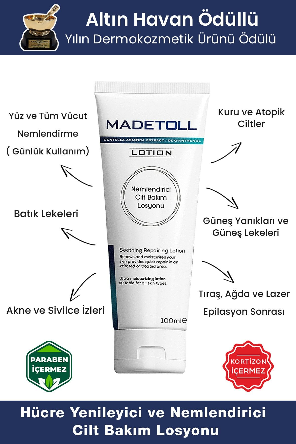Madetoll Nemlendirici ve Hücre Yenileyici Losyon 100 ml