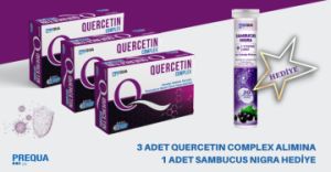 3 Adet Quercetin Complex 30 Bitkisel Enterik Kapsül Alana Prequa Sambucus Nigra 20 Efervesan Tablet Hediye