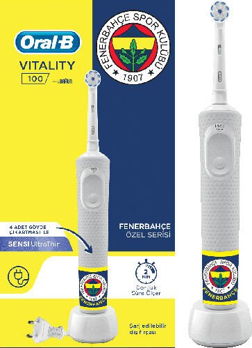 Oral-B D100 Vitality Şarj Edilebilir Diş Fırçası Fenerbahçe Özel Seri