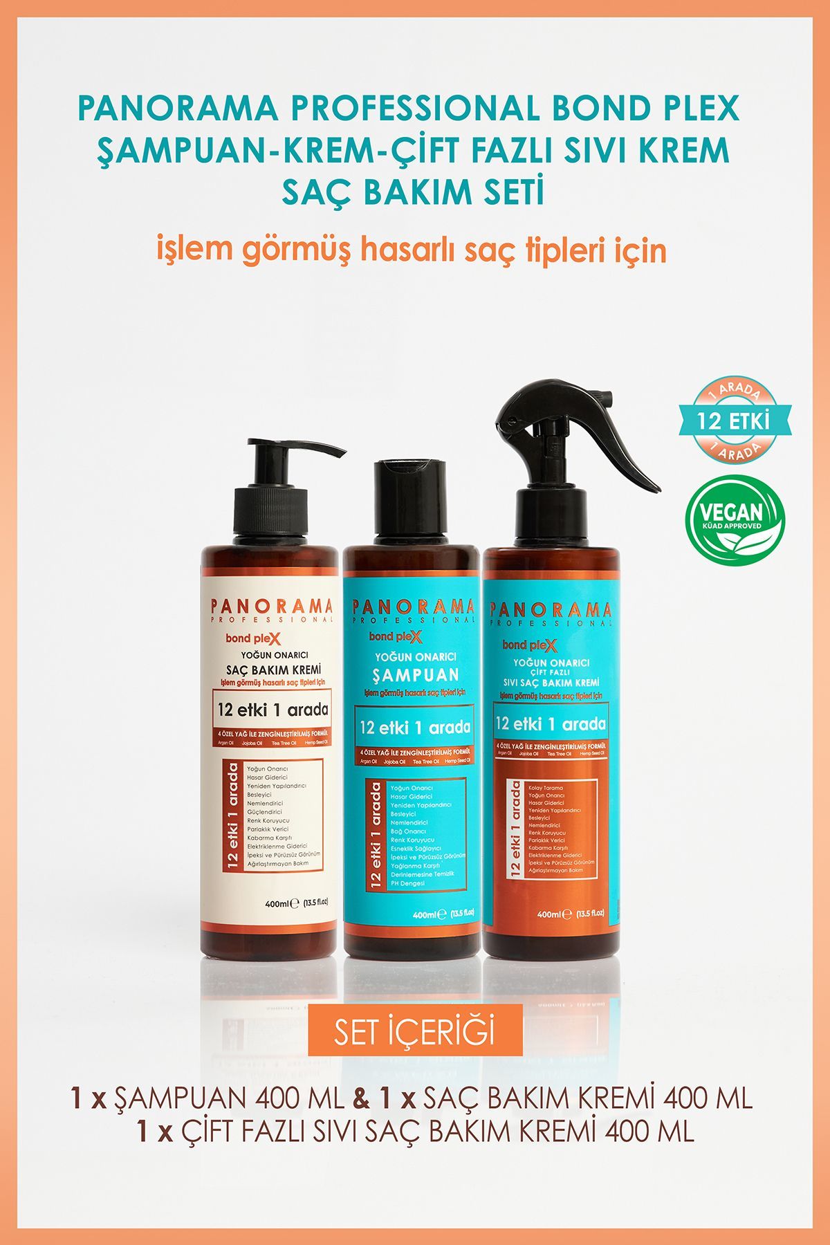 Panorama Professıonal Bond Plex Yoğun Onarıcı Vegan 12 Etki 1 Arada Saç Bakım Kremi 400 ml
