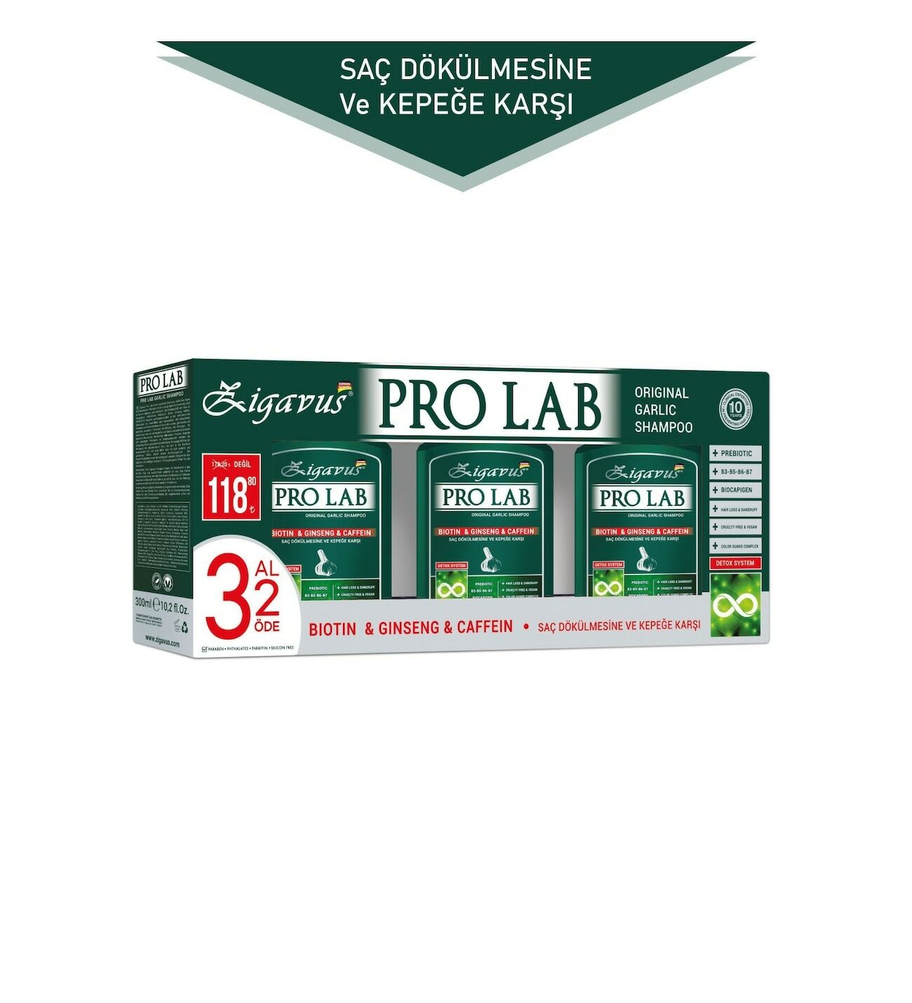 Zigavus Pro Lab Sarımsaklı Şampuan 300 ml - 3 Al 2 Öde (299,50 TL Etiketli)
