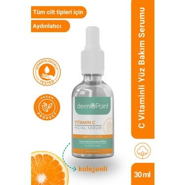 Dermopoint Nemlendirici ve Parlaklık Verici Gelişmiş Antioksidan Efektli Kolajen Yüz Serumu 30 ml