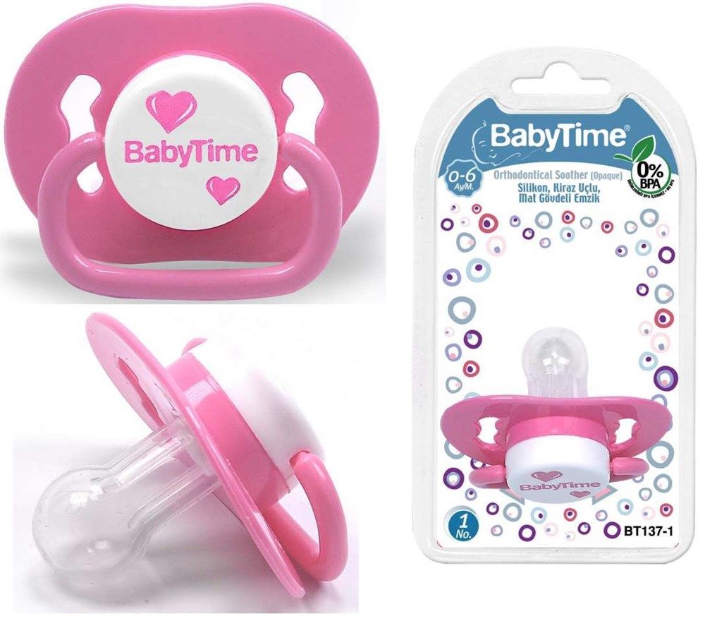 Baby Time BT137-1 Silikon Damaklı Koruma Kapaklı Emzik No: 1