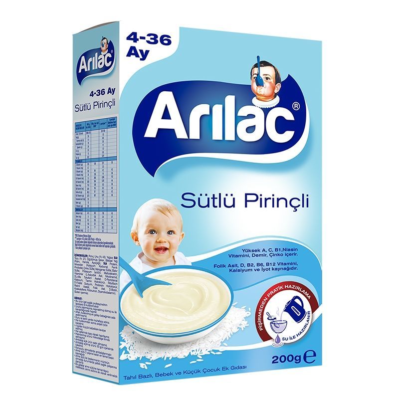 ARILAC SUTLU PIRINCLI EK GIDA 200 GR
