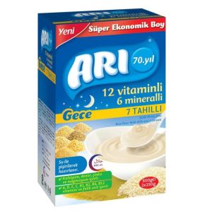 Arı Mama Gece 7 Tahıllı 12 Vitaminli 6 Mineralli Sütlü Pirinç Unu 500 gr - 4 Adet